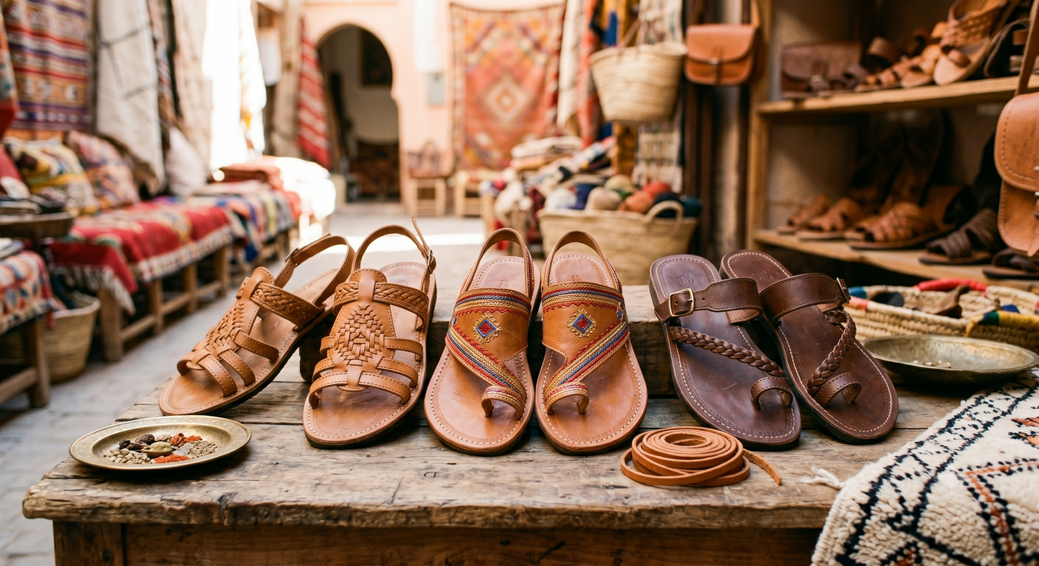 sandale en cuir