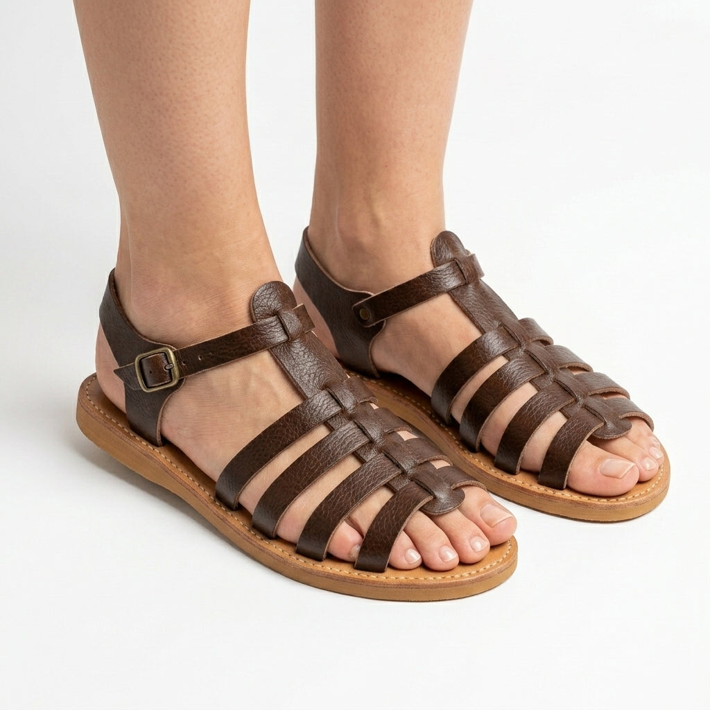 Sandale Bleu Chic Moderne Cuir Sportif