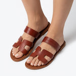 Mules en Cuir Marron en H pour Femme - Style Chic & Minimaliste - YaMiriam