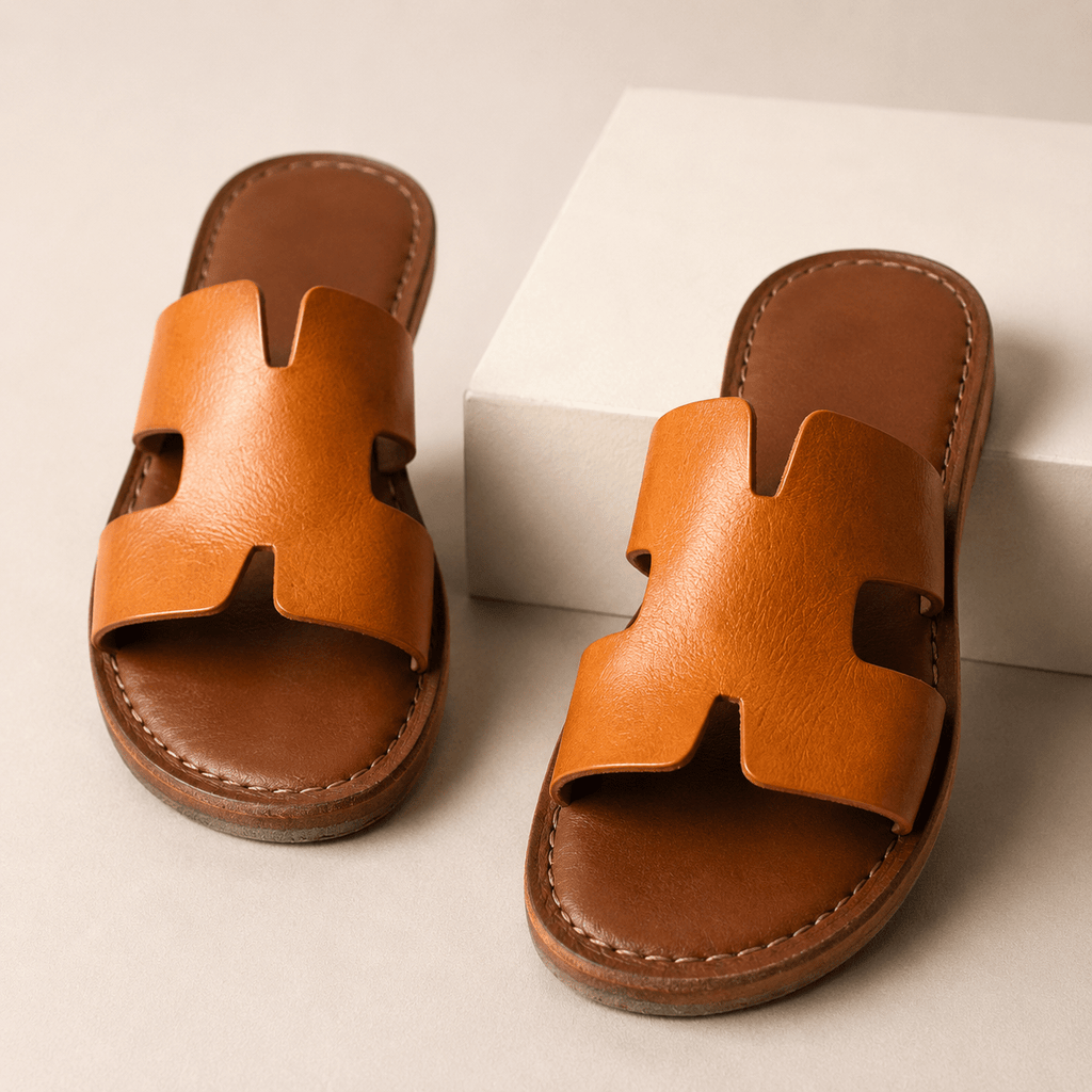 Sandales Homme en Cuir Véritable Camel | Sandales Artisanales Marocaines Fait Main | Cuir Pleine Fleur | Confort Été – Yamiriam - YaMiriam